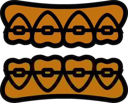 Tooth Braces Vector Icon Design