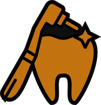Dental Cleaning Vector Icon Design