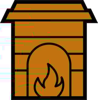 Fireplace Vector Icon Design