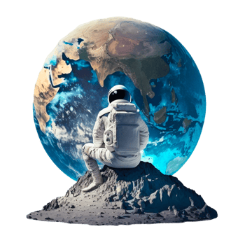 3d render of astronaut in space png