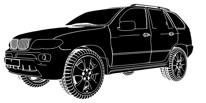 vector luxury car black futuristic show technology security for premium product business finance