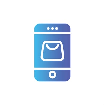 shopping bag icon with isolated vektor and transparent background vector