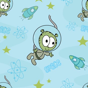 Space Alien Astronaut Pattern vector
