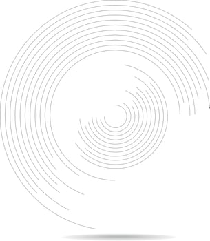 Vector Illustration Of Abstract Arc Shapes Made With Black Lines