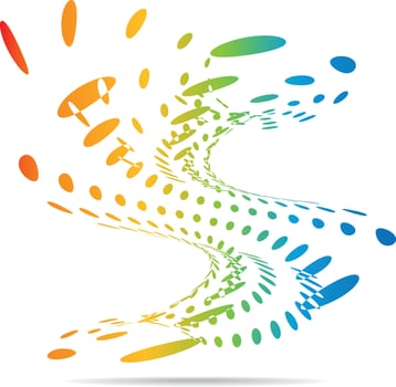 Abstract Vector Graphics With Swirling Dots