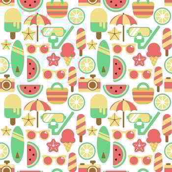 Cute summer seamless pattern vector