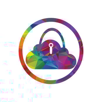 Cloud security vector logo design template. Cloud and padlock icon.