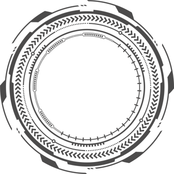 HUD futuristic element. Abstract optical aim. Circle geometric shape for virtual interface and games. Camera viewfinder for sniper weapon png