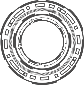 HUD futuristic element. Abstract optical aim. Circle geometric shape for virtual interface and games. Camera viewfinder for sniper weapon png