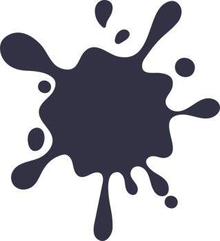 Cartoon drops, splashes and splatters. Stain of paint and ink with splashes. png