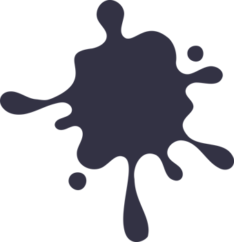 Cartoon drops, splashes and splatters. Stain of paint and ink with splashes. png