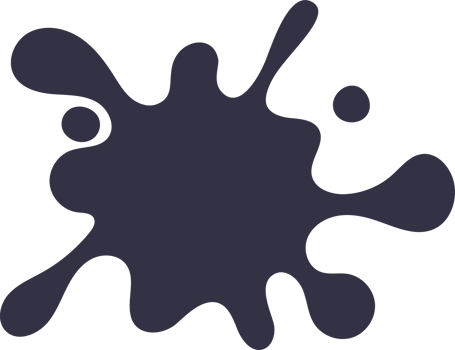 Cartoon drops, splashes and splatters. Stain of paint and ink with splashes. png