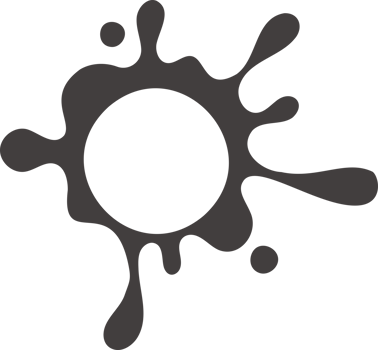 Cartoon drops, splashes and splatters. Stain of paint and ink with splashes. png