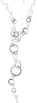 Bubbles of fizzy drink, air or soap. Vertical streams of water. Outline doodle illustration png