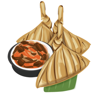 Ketupat food illustration png