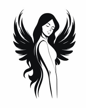 Beautiful Female Angel Posing vector