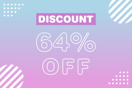 64 percent Sale and discount labels. price off tag icon flat design. vector