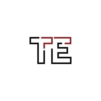 Abstract letter TE logo design with line connection for technology and digital business company. vector