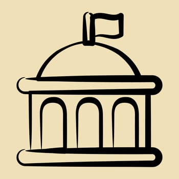Icon government. Building elements. Icons in hand drawn style. Good for prints, web, posters, logo, site plan, map, infographics, etc. vector