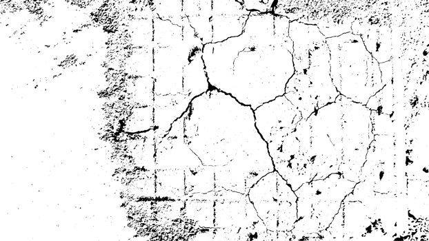Rustic cracked texture with many cracks and scratches. Abstract background. PNG graphic illustration with transparent background.