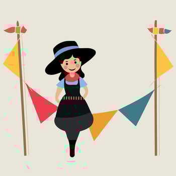 girl at festa junina or st john day brazilian festivity vector