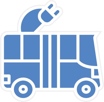 Electric Bus Vector Icon Design