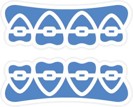 Tooth Braces Vector Icon Design