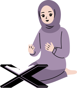 muslim people read quran illustration png