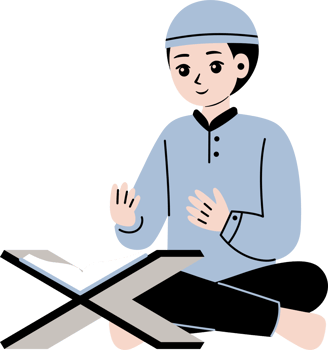 muslim people read quran illustration png