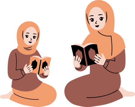 muslim people read quran illustration png