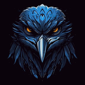 A logo of a angry eagle head, designed in esports illustration style vector