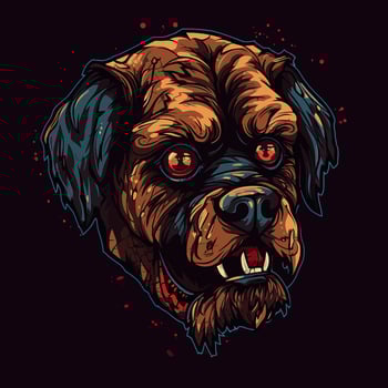 A logo of a zombie dog head, designed in esports illustration style vector
