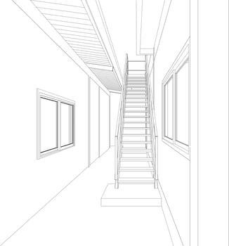 3D illustration of building project vector
