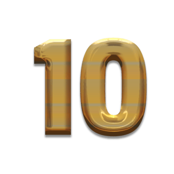 Gold number 10 luxury png