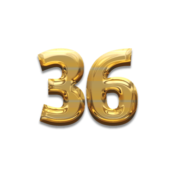 Number 36 gold luxury png