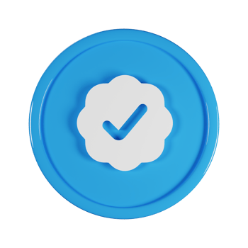 Badge Check Business Icon 3D Render Illustration png
