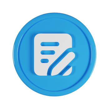 Memo Pencil Business Icon 3D Render Illustration png