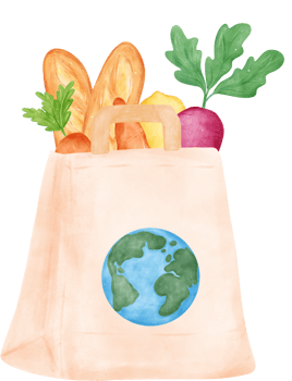 Empty Earth Eco-Friendly reusable shopping tote Bag watercolor png
