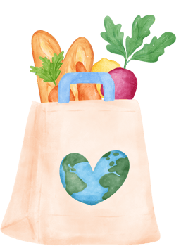 Empty Earth Eco-Friendly reusable shopping tote Bag watercolor png