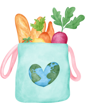 Empty Earth Eco-Friendly reusable shopping tote Bag watercolor png
