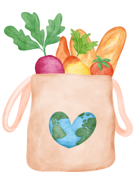Empty Earth Eco-Friendly reusable shopping tote Bag watercolor png