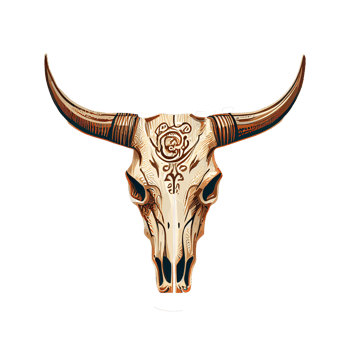 cow skull art illustration . png