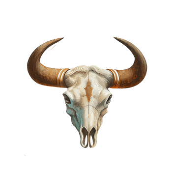 cow skull art illustration . png