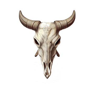 cow skull art illustration . png