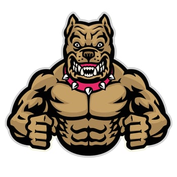 angry muscle pitbull vector