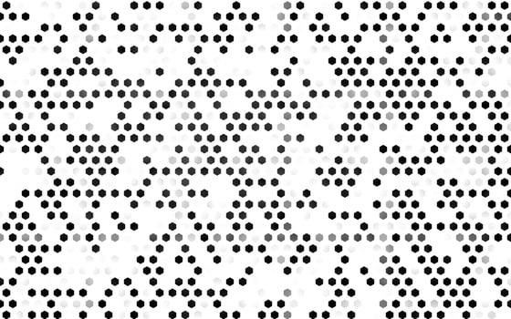 Dark Silver, Gray vector cover with set of hexagons.