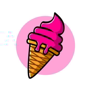ice cream illustration for logo and sticker. vector