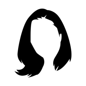 woman short hairstyle silhouette. concept of beauty, salon, woman, fashion. isolated on white background. silhouette illustration. vector