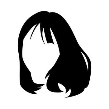 woman short hairstyle silhouette. concept of beauty, salon, woman, fashion. isolated on white background. silhouette illustration. vector