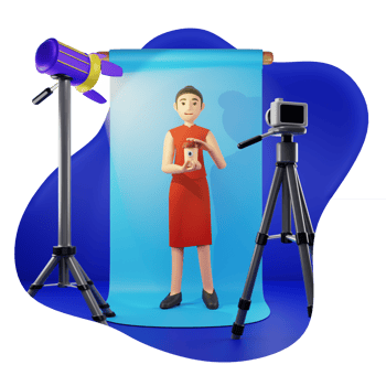 Female Influencer Endorsing Product 3D Character Illustration png